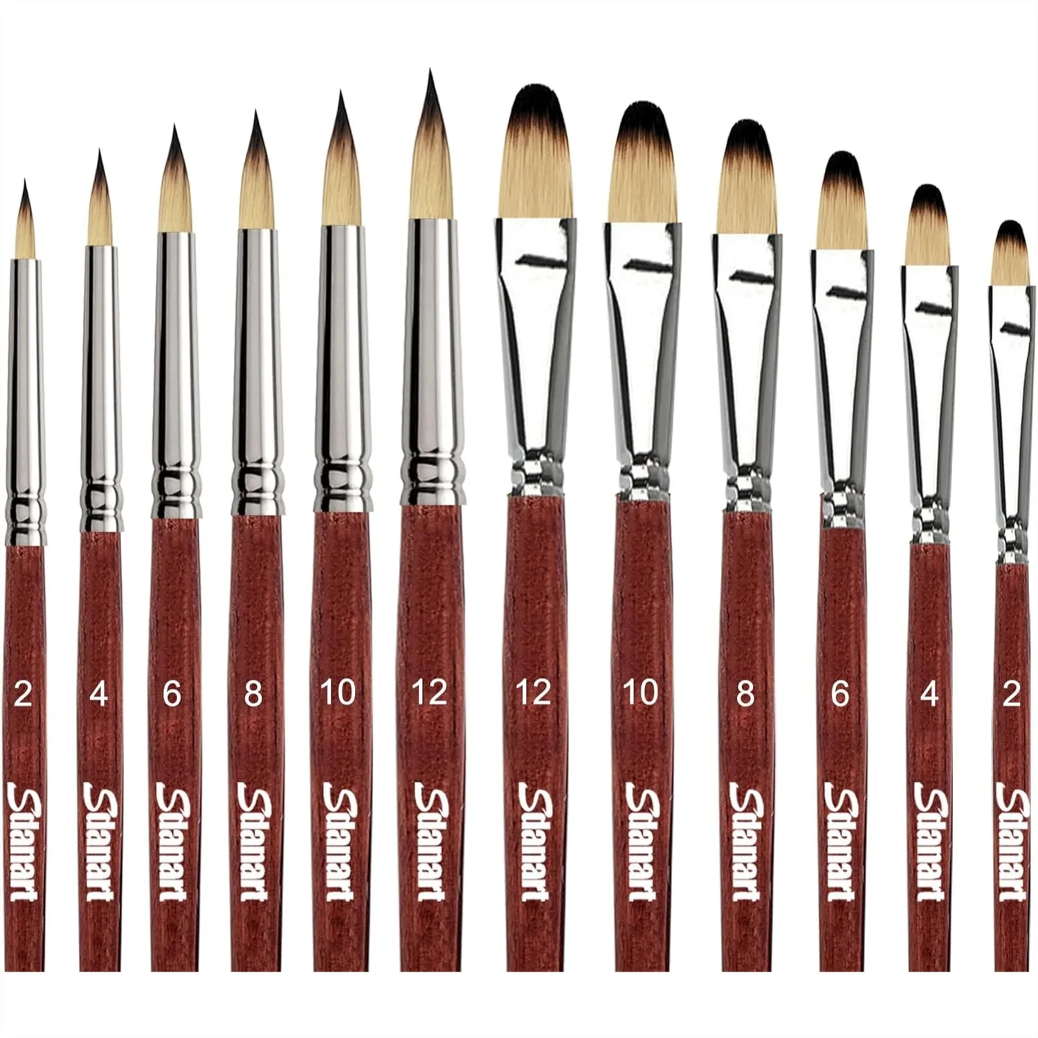 

Набор из 12 акриловых кистей, профессиональные кисти с круглым и филигранным наконечником для акварели, масла, акрила, идеально подходят для художников и