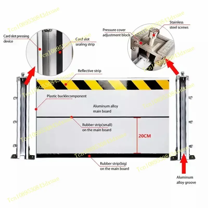 Aluminum Home Garage Door Anti Flood Barrier Control Board Water Flood Defence Prevention Easy Install Quick Dam Flood Barriers