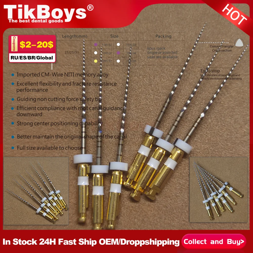 

Dental Gold Glider Heat Treatment Golden Glide Pro Path Niti Files Rotary Endo Silver Blue Endocontic Files Tool Odontologia