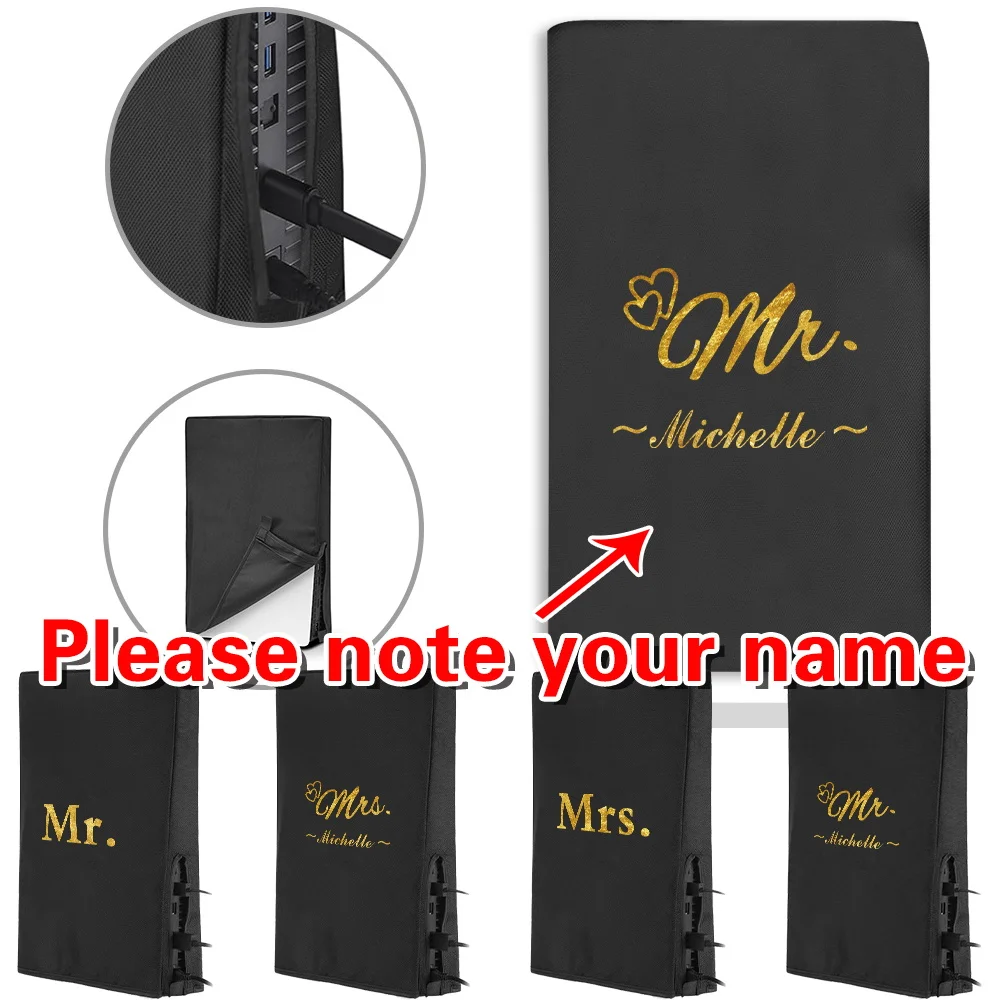 Personalized Customized Name PS5 Game Console Guard Cover Horizontal/Vertical PS5 Accessories Dust Proof Cover Custom Products
