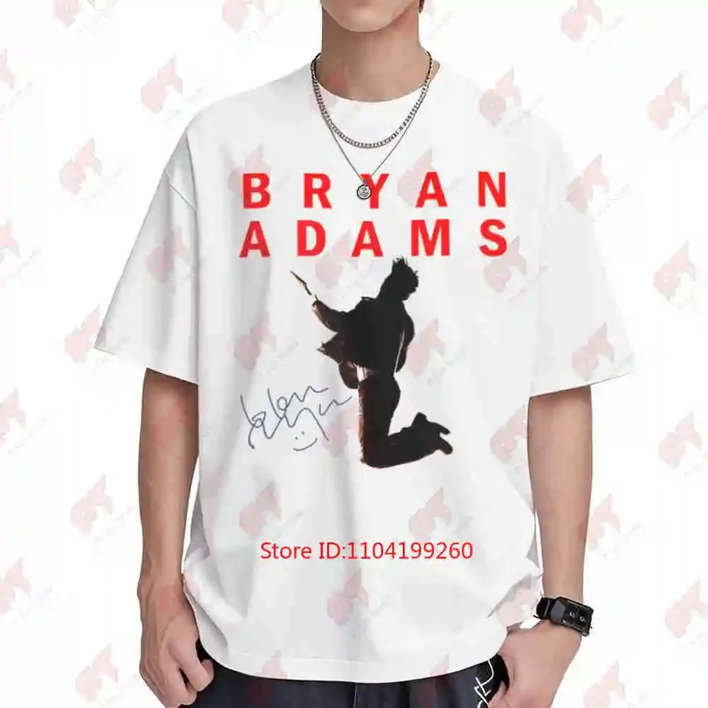 Bryan Adams Tour Concert Signature Short Sleeve Tee 100% Cotton T-Shirt