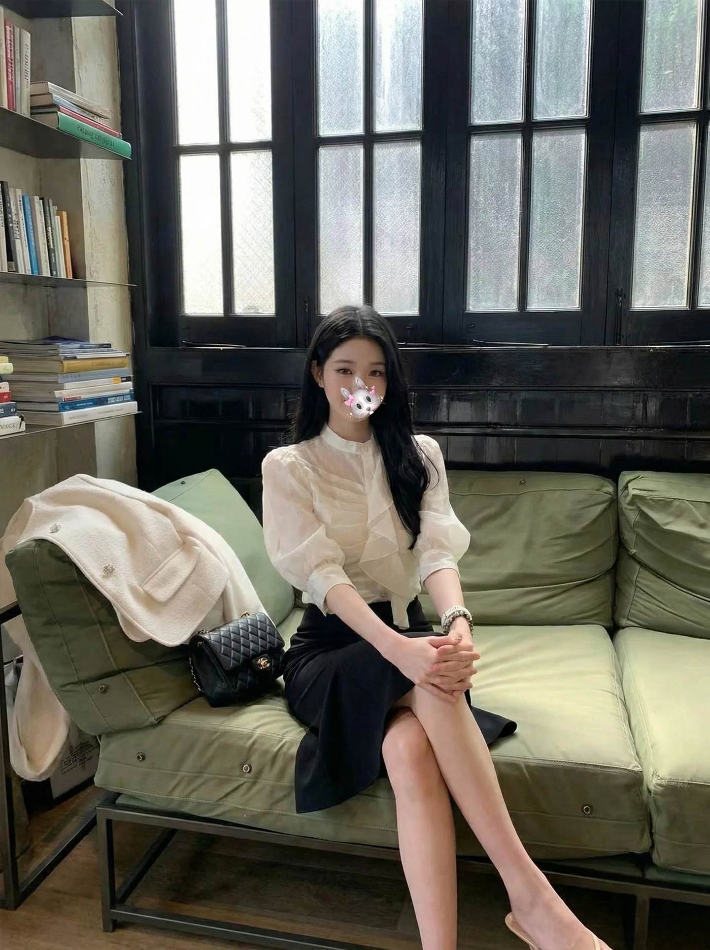 

Elegant Sister Large Size Bubble Sleeve Straight Shoulder T-Shirt Slimming Shirt Women Spring Summer Top Breathable Thin Fabric