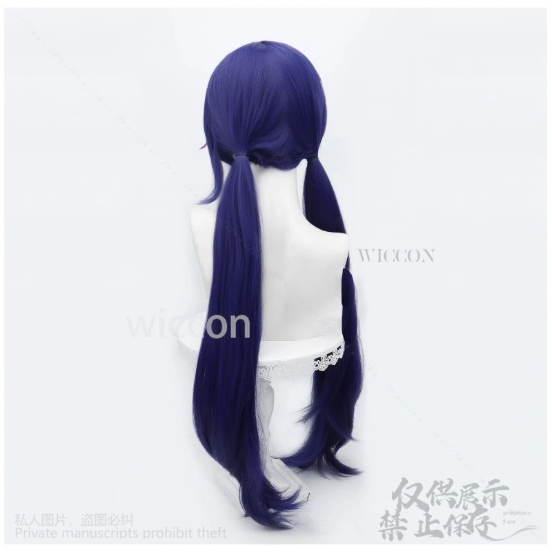 ميتا متا باروكات طويلة مع ذيل حصان مزدوج أنيمي لعبة الرعب MiSide تأثيري مقاومة للحرارة الشعر الاصطناعية كوس مخصصة