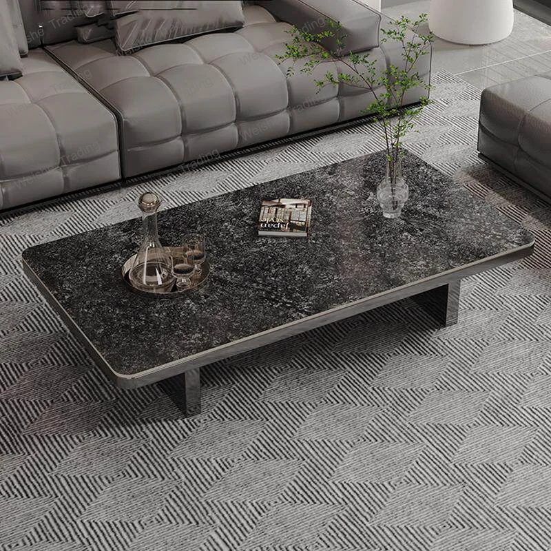 Minimalist slate coffee table, rectangular starry sky, hacker hall, modern high-end suspended table