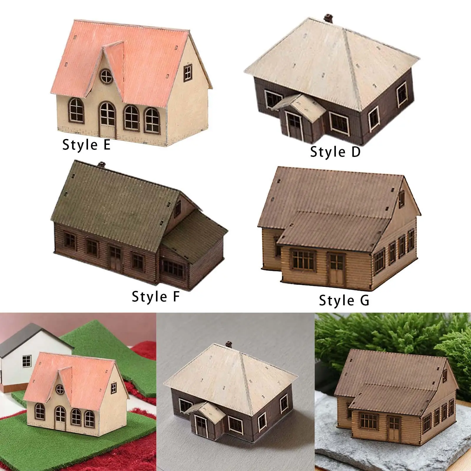 1/72 Miniatuur Houten Europees Herenhuis Indeling Landschap voor Zandtafel