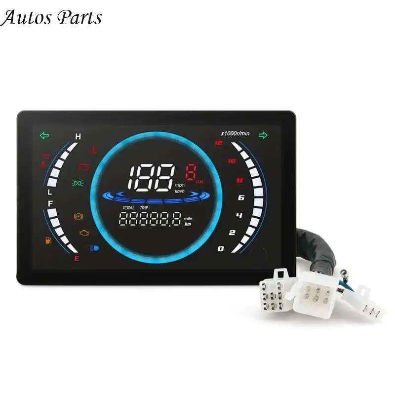 57BA Multifunction Motorcycle LCD RPM Gauge 199km/h Speedometer With Temperature Easy Installation Universal