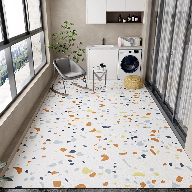 Balcony Carpet Waterproof Non-slip Floor Mat Long Strip Large Size Carpets PVC Leather Rug Minimalist Style Home Decoration Rugs