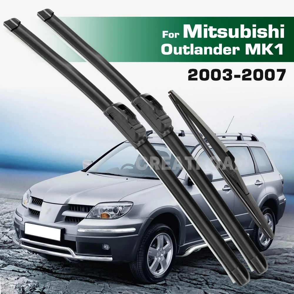 For Mitsubishi Outlander MK1 2003-2007 2004 2005 2006 Wiper Front & Rear Wiper Blades Windshield Windscreen Window 22"+19"+14"