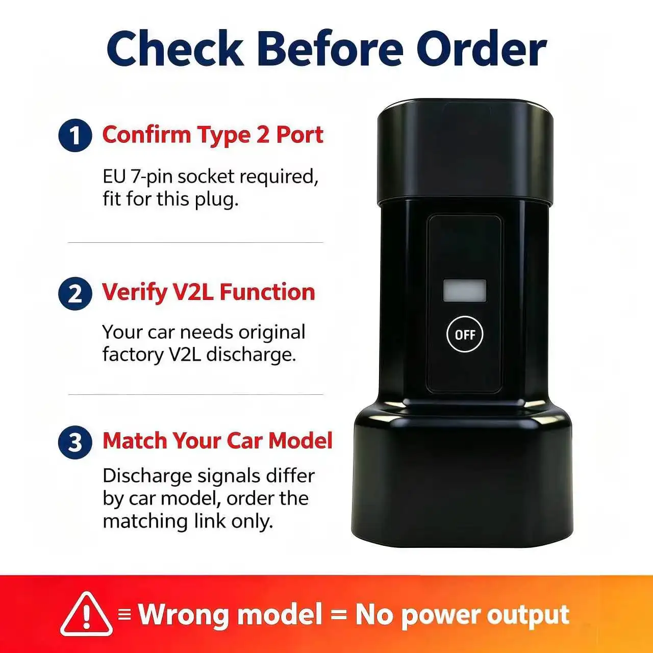 Type2 V2L Discharge Adapter With EU Schuko,Vehicle to Load , For Genesis, Kia, Geely EX2 Hyundai Ioniq, BYD, MG XPENG GWM AION