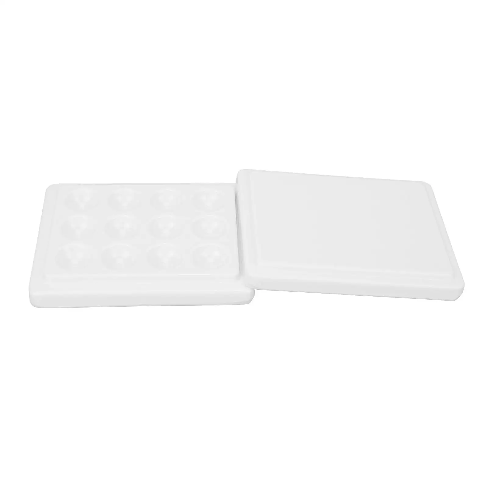 12-Well Dustproof Porcelain Paint Palette for Watercolor & for nail Art - White Manicure Painting Board Accessories