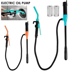 Liquid Transfer Pump Electric Fuel Oil Transfer Pump with Flow Control Nozzle 2.4 Gallons Per Min Portable Car Siphon Petrol Fue