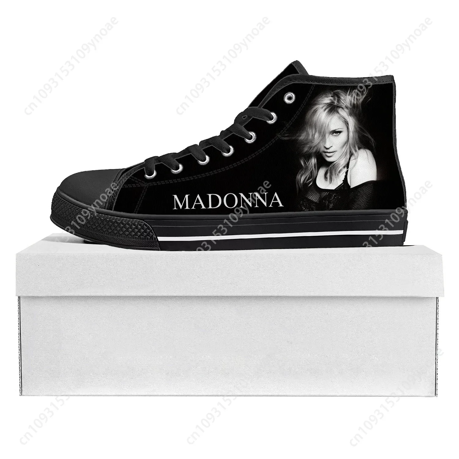 

Madonna pop rock singer disco fashion High Top High Quality Sneakers Mens Womens Teenager Canvas Sneaker Couple Shoe Custom Shoe