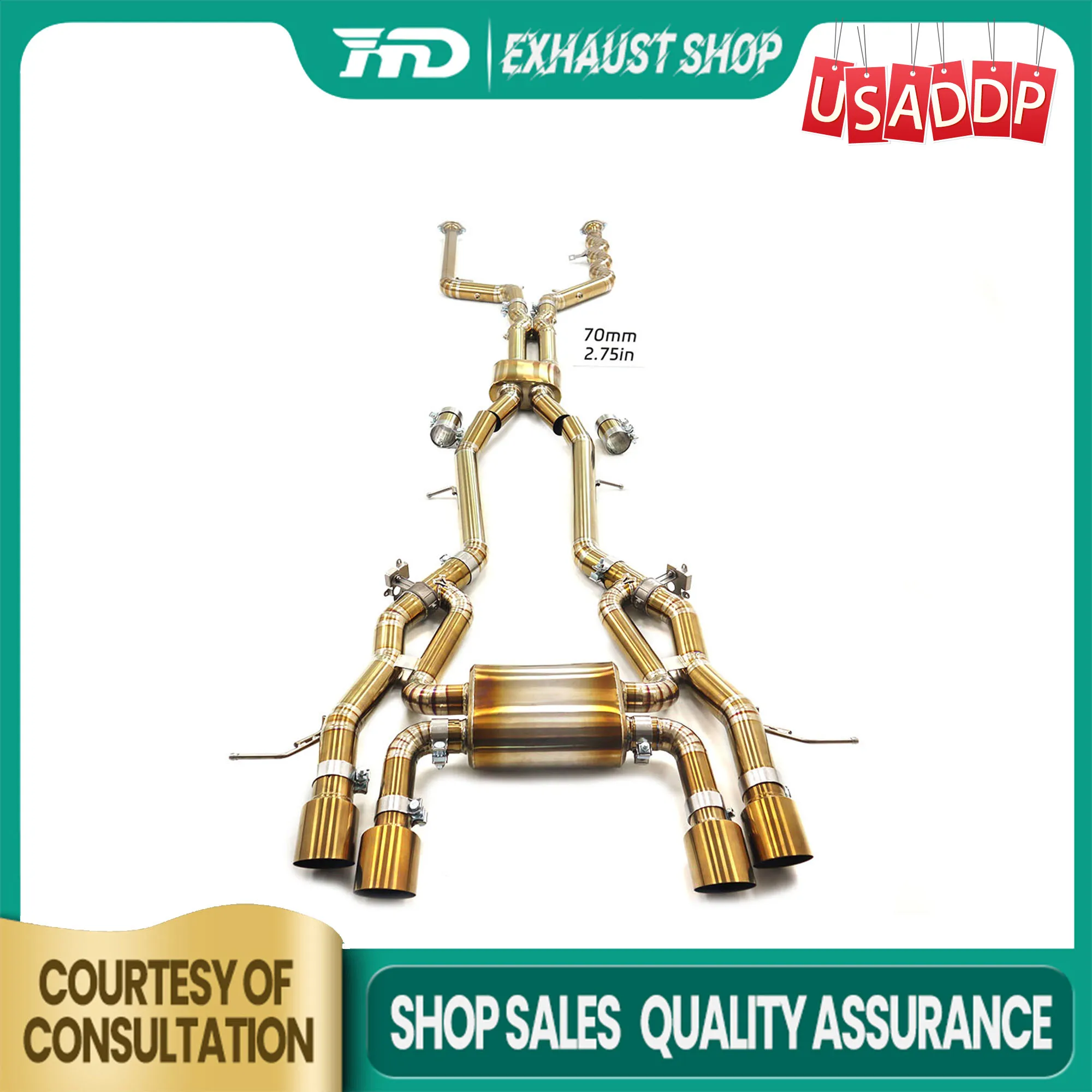 

HMD Catback Ti for BMW M3 M4 G8X 3.0T OEM Valve High precision Muffler Tips Non-destructive installation Exhaust pipe