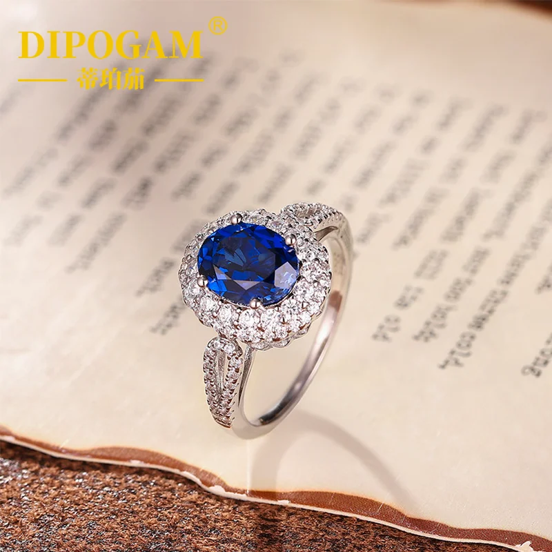 

Кольцо из серебра 925 пробы с культивированным королевским сапфиром 2,6 карата, классический дизайн, элегантный и стильный ювелирный аксессуар