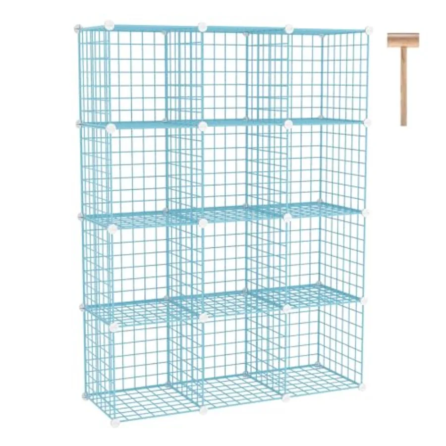 

Wire Cube Storage 12 - Cube Organizer Metal C Grids Modular Shelves Units Closet Organizer Ideal for Home Office Living Room 36