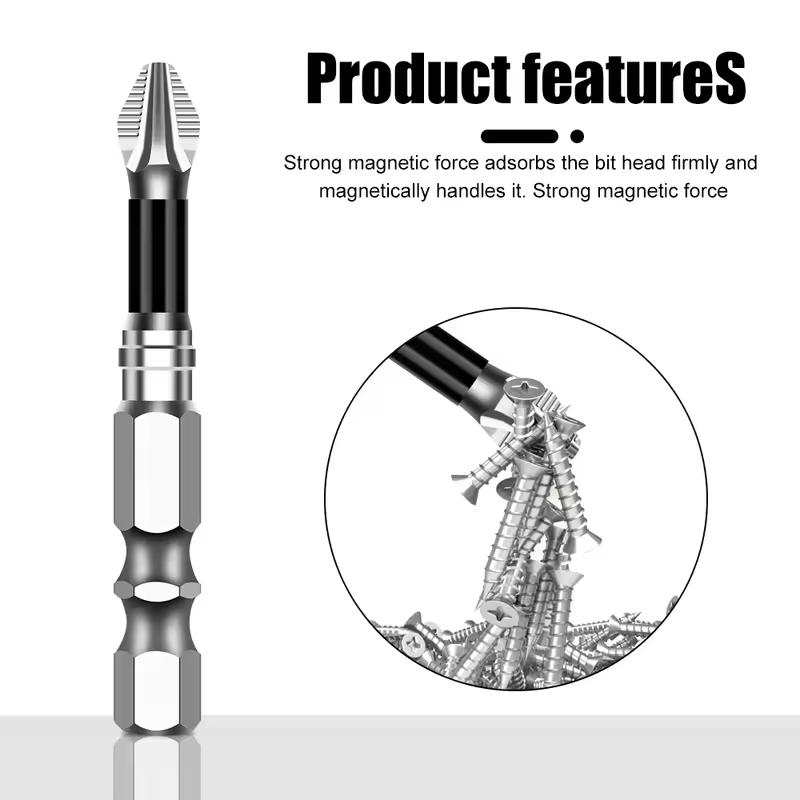 K5 Non-slip High Hardness Bit S2 Strong Magnetic 5A Black Non-slip Cross Head Electric Drill Electric Screwdriver Bit - Image 5