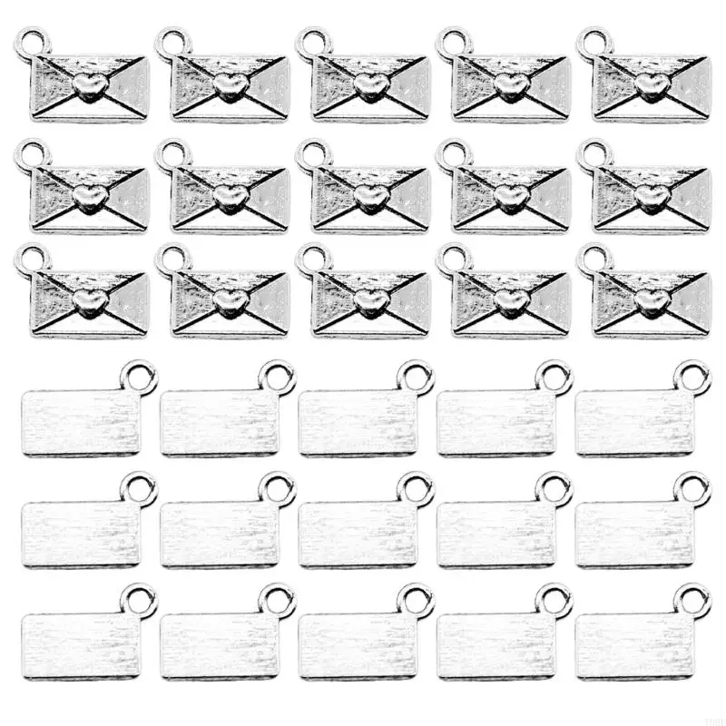 30pcs Antique Silver Finished Love Letter Charm Pendant For DIY Jewelry Making Y08E