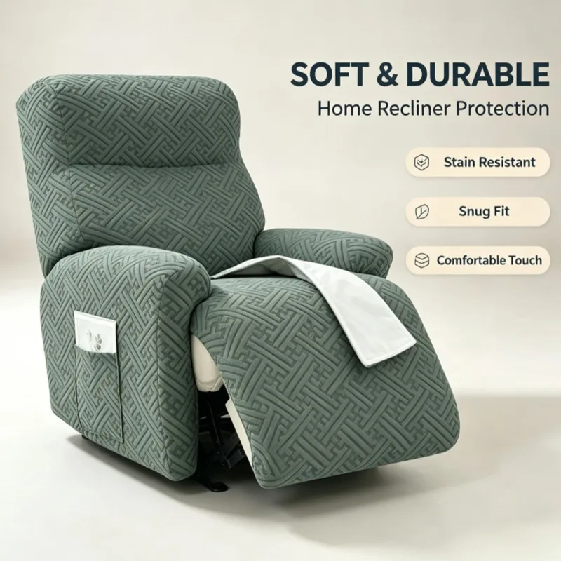 Split Recliner Sofabezüge Stretch Einzelsitzer Liegecouchbezug Schonbezug für Wohnzimmer Relax Elastic Sesselbezug