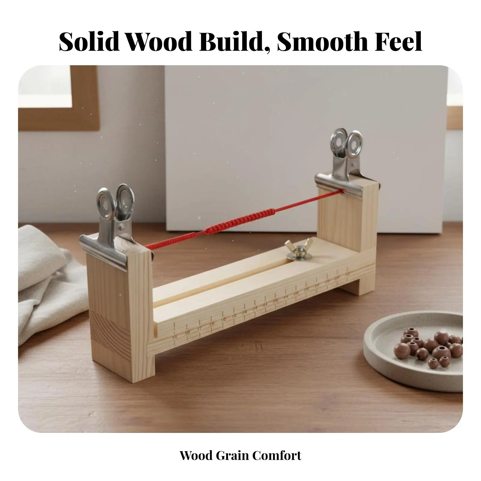 

Wooden Braiding Frame with Drawer Hard Wood Knotting Board with Storage DIY Wristband Loom Sturdy Crafting Supply for Crafters