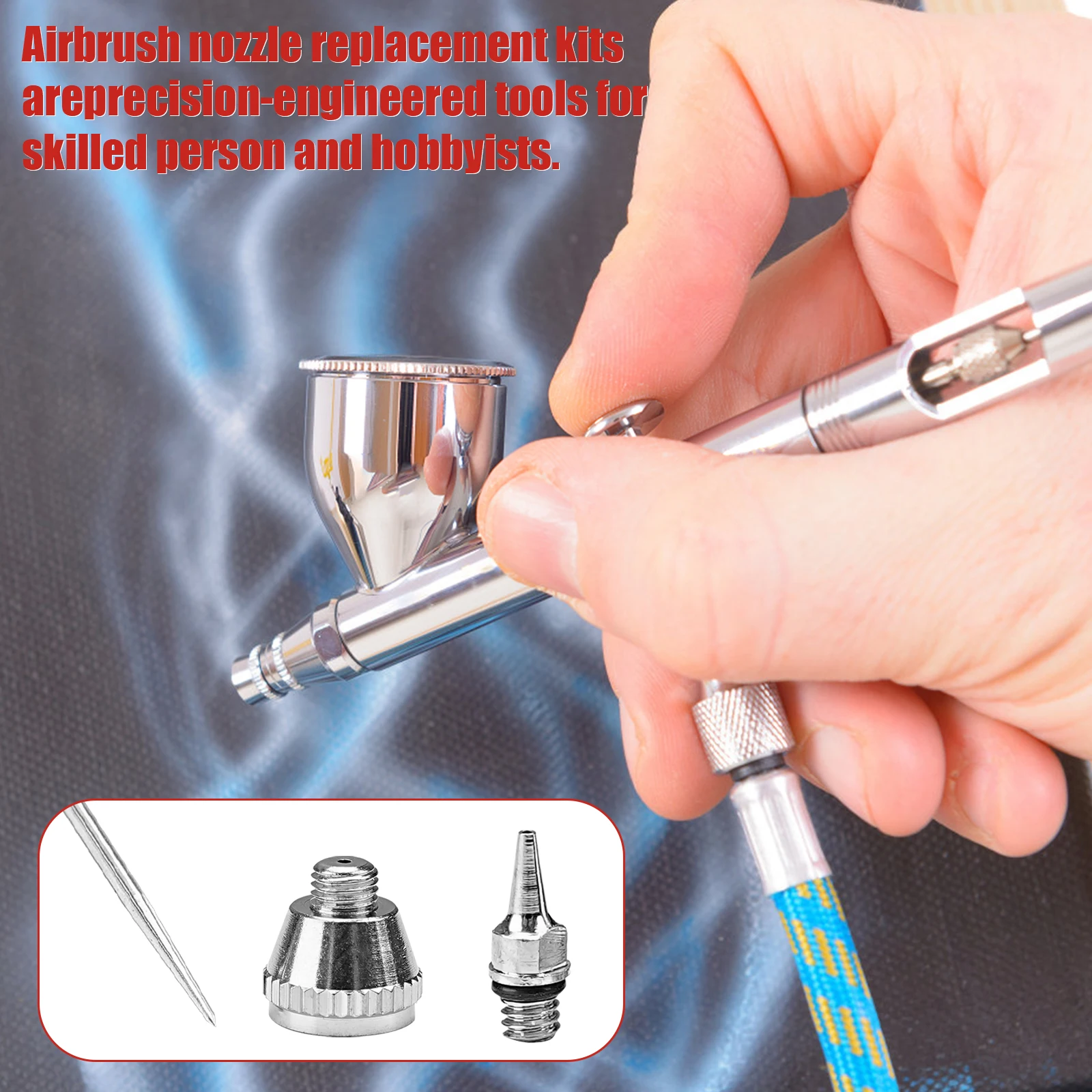 Imagem -06 - Conjunto 0.2 0.3 0.5 mm Aerógrafo Bico Agulha Aerógrafos Pistola de Pulverização Pulverizador de Tinta Peças de Reposição Acessórios da Ferramenta Pcs