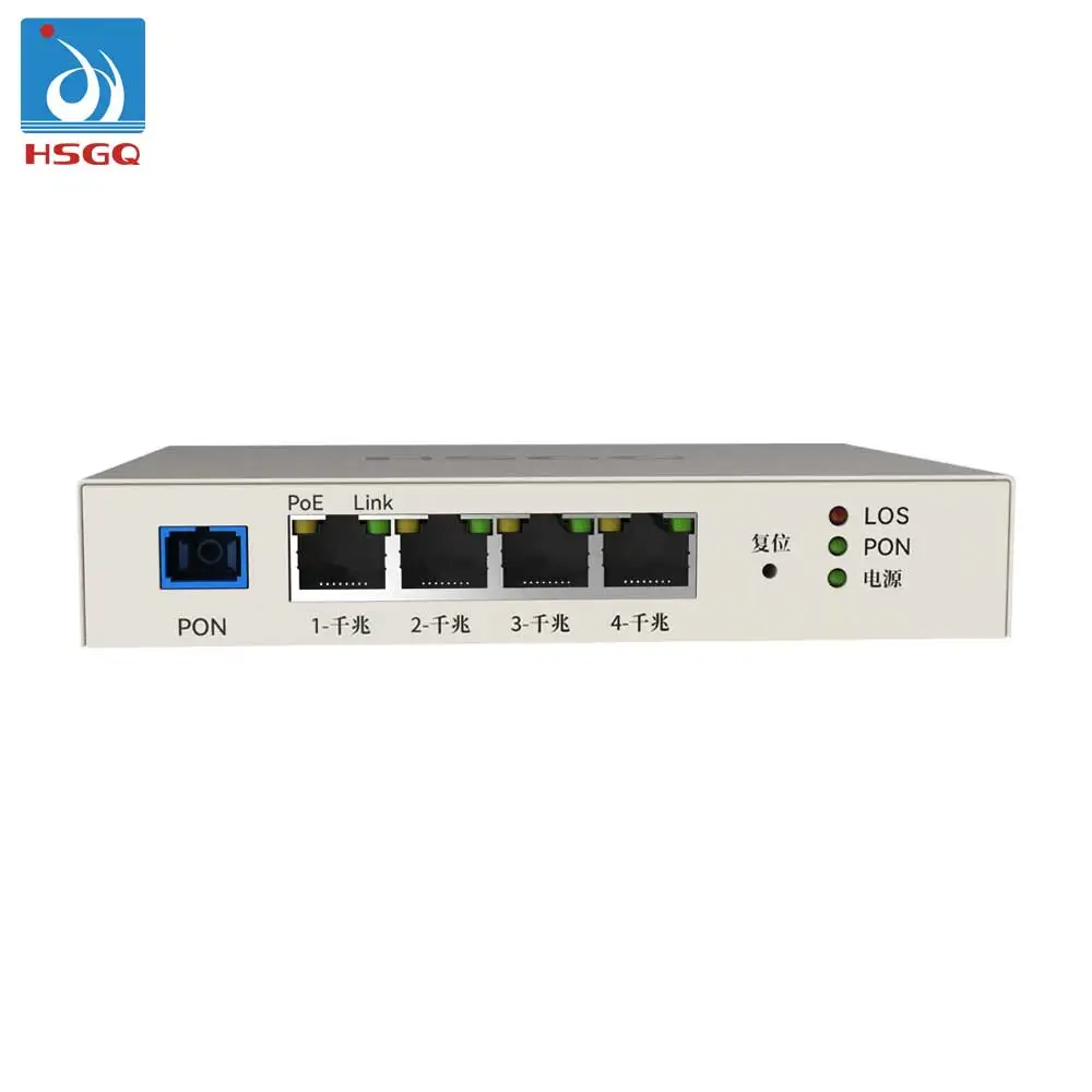 

HSGQ-843 Factory Wholesale Optical Network 4Port 4GE Telecom Iron Shell ONU ONT with PoE Monitoring Dedicated