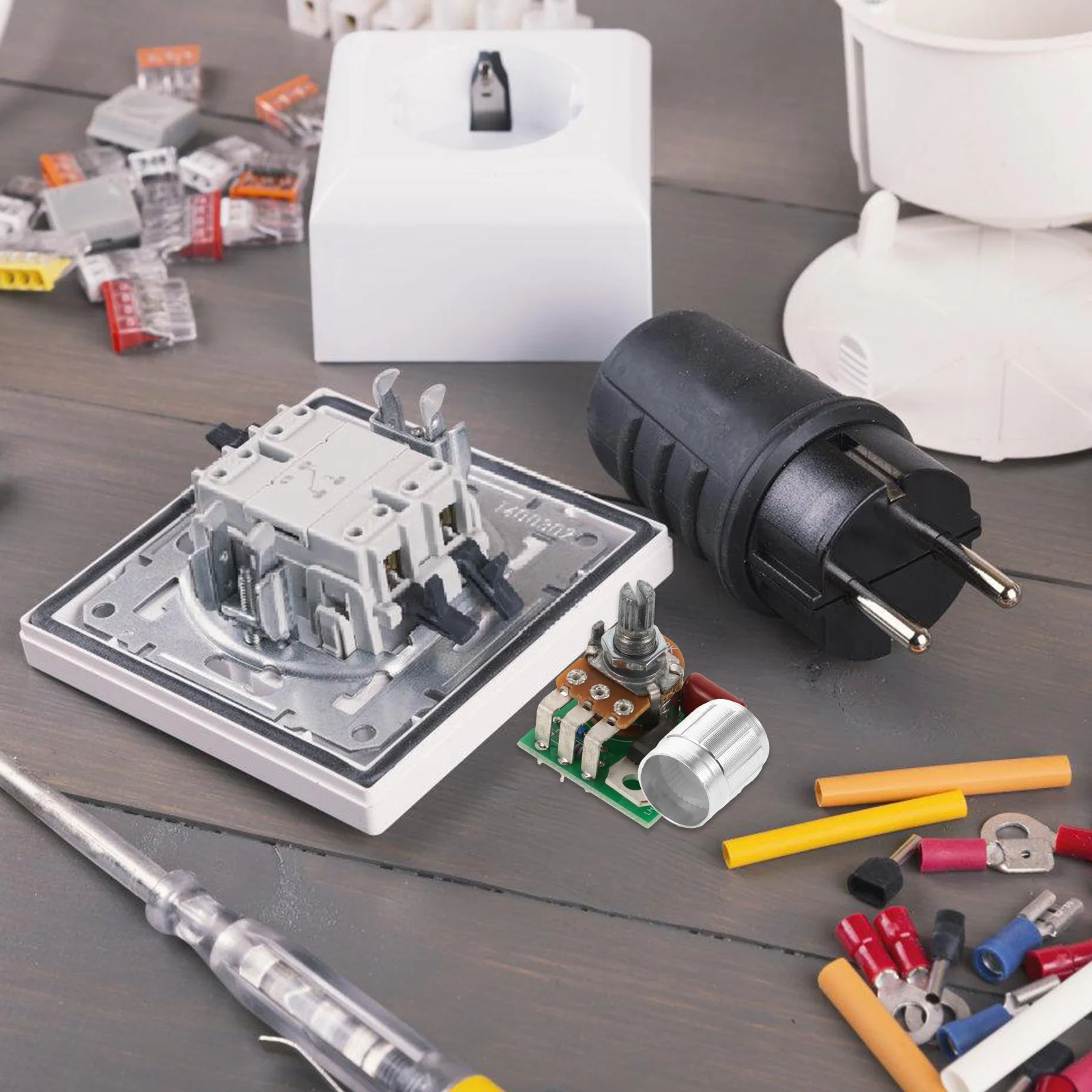 Reliable Adjustable Dimmer Switch for Bulbs Solid ABS Construction Smooth Rotary Brightness Adjustment Overheat Protection