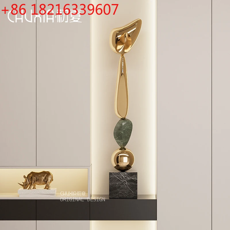 

Entry entrance niche slender vertical high ornament high-end hotel living room floor decoration