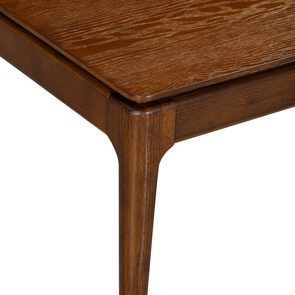 طاولة قهوة خشبية مستطيلة مع درج مخفي - مقاومة للماء والحرارة، لمسة نهائية من خشب الجوز الداكن #6