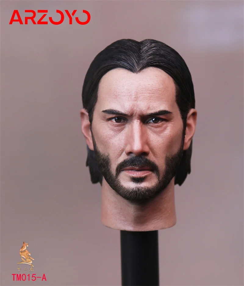 TM015 1/6 Scale Keanu Reeves Injured Normal Head Sculpt Carving Model Fit 12-inch Male Soldier Action Figure Bodies