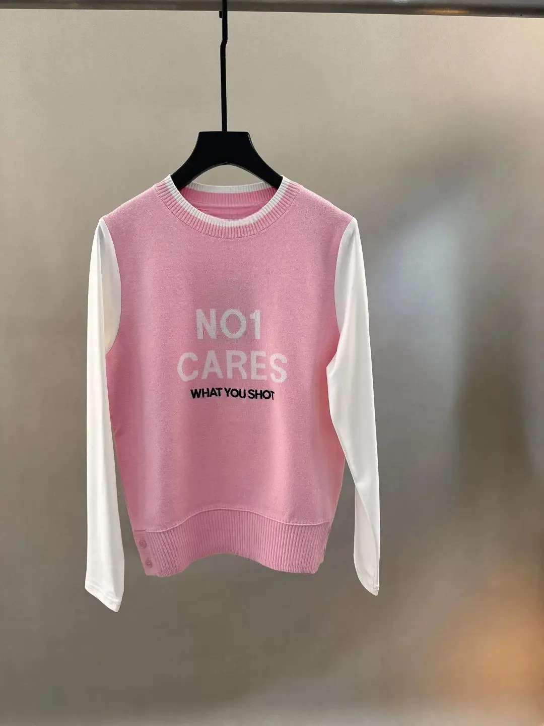 Ladies Knit Spliced Ice Silk Sleeve Golf Top Early Autumn New Slim Fit Age-reducing Women Golf Apparel