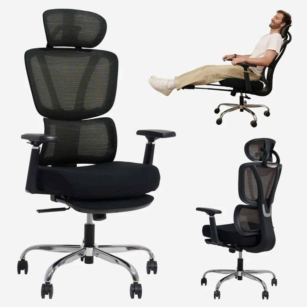 OC4 Plus Office Chair,Big and Tall Mesh Computer Desk Chair,Ergonomic Task Chair with Adjustable Lumbar Support,Headrest