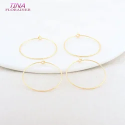 14K Gold Color Plated Round Heart  Earings Hooks Jewelry Making Supplies Diy Accessories