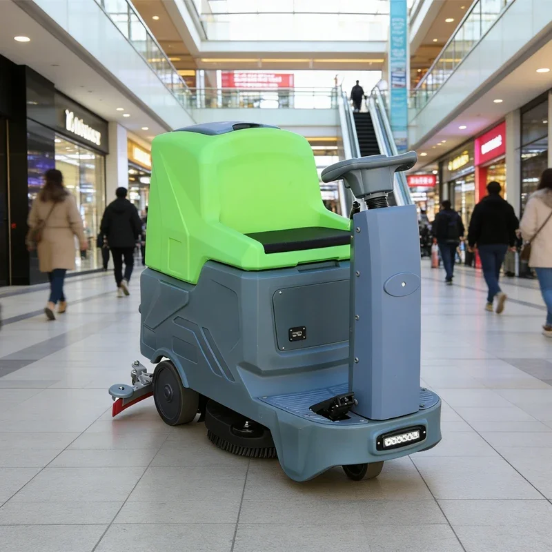 New Commercial Concrete Floor Cleaning Machine Automatic Micro-drive  Riding Floor Scrubber Floor Cleaning Equipment