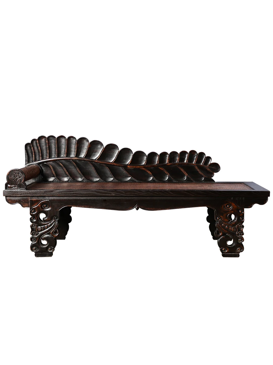 

South East Asia style retro furniture solid wood chaise longue Thai spa club small apartment living room single sofa chair