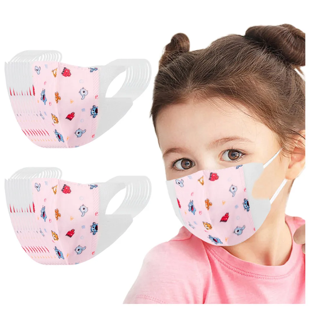 20 Pcs Disposable Protective Masks For Children Classic Three-Layer Ear Hanging Design Mask Kids' Breathable Comfort Masks