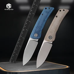 Petrified Fish Original PFE05 pocket Folding Knife EDC K110 Steel Blade Flax Handle Ceramic Bearing Survival Knife Hand Tool