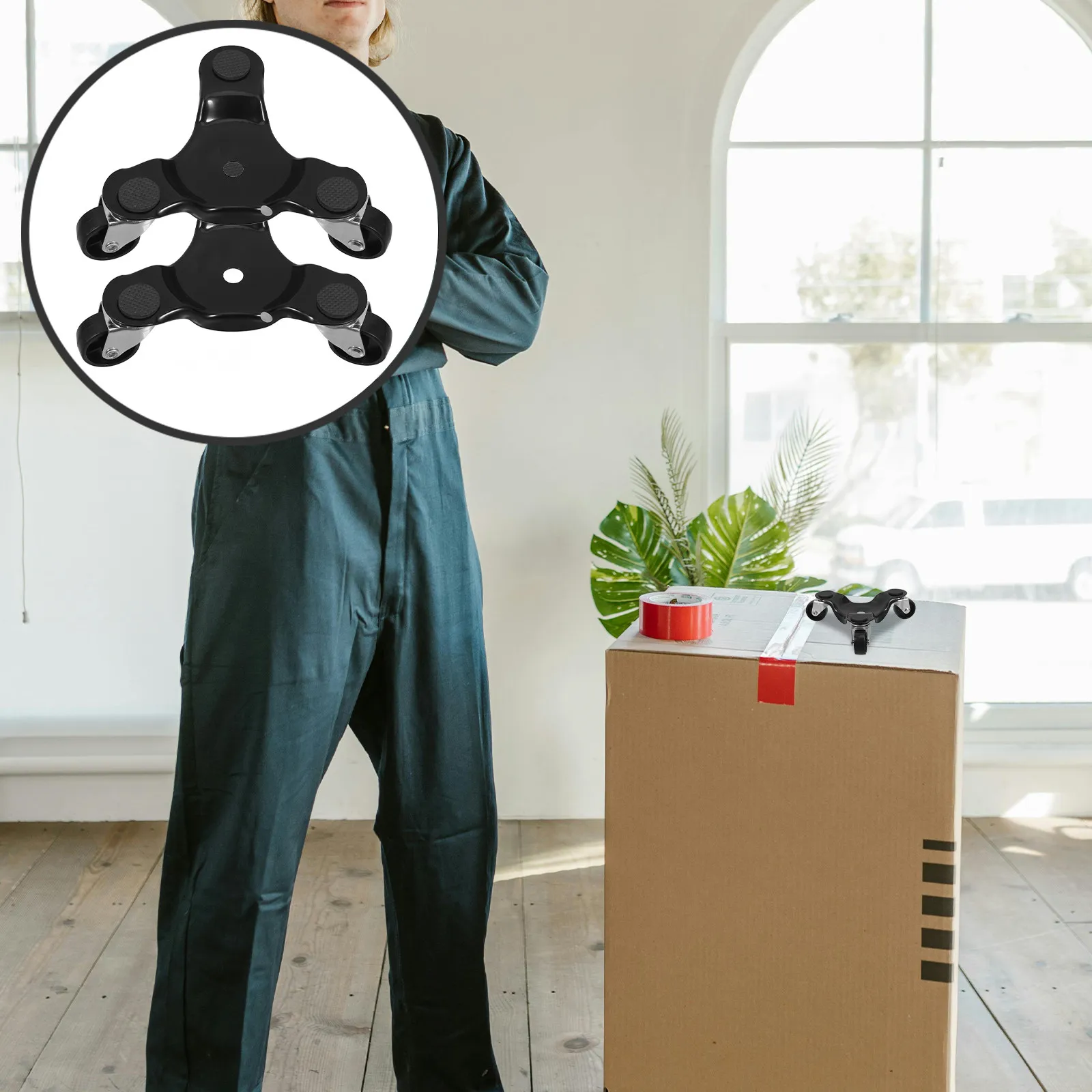 

2Pcs Triangle Furniture Moving Dolly 3-Wheel Mover for Easy Heavy Furniture Appliance Transport Smooth Maneuvering on Uneven