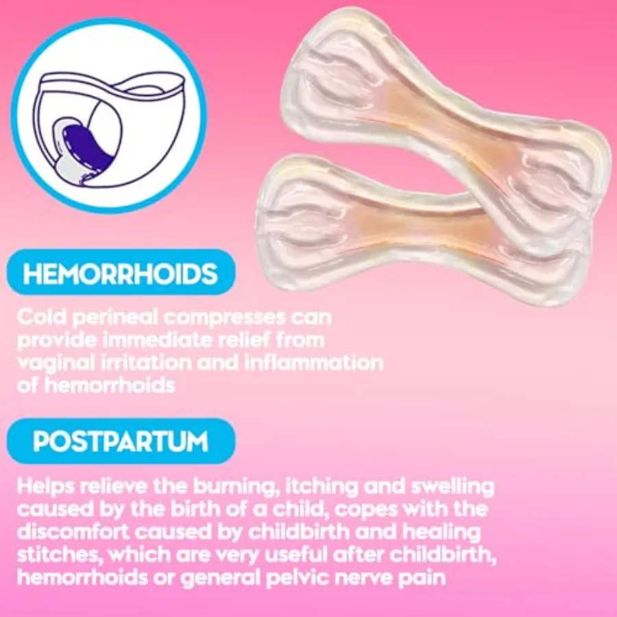 2 PCS Reusable Perineal Cooling Pad, Hemorrhoid and Perineal Ice Packs, Postpartum and Hemorrhoid Pain Relief, Hot and Cold Pac