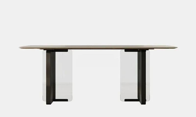 Italian minimalist rock slab dining table and chairs