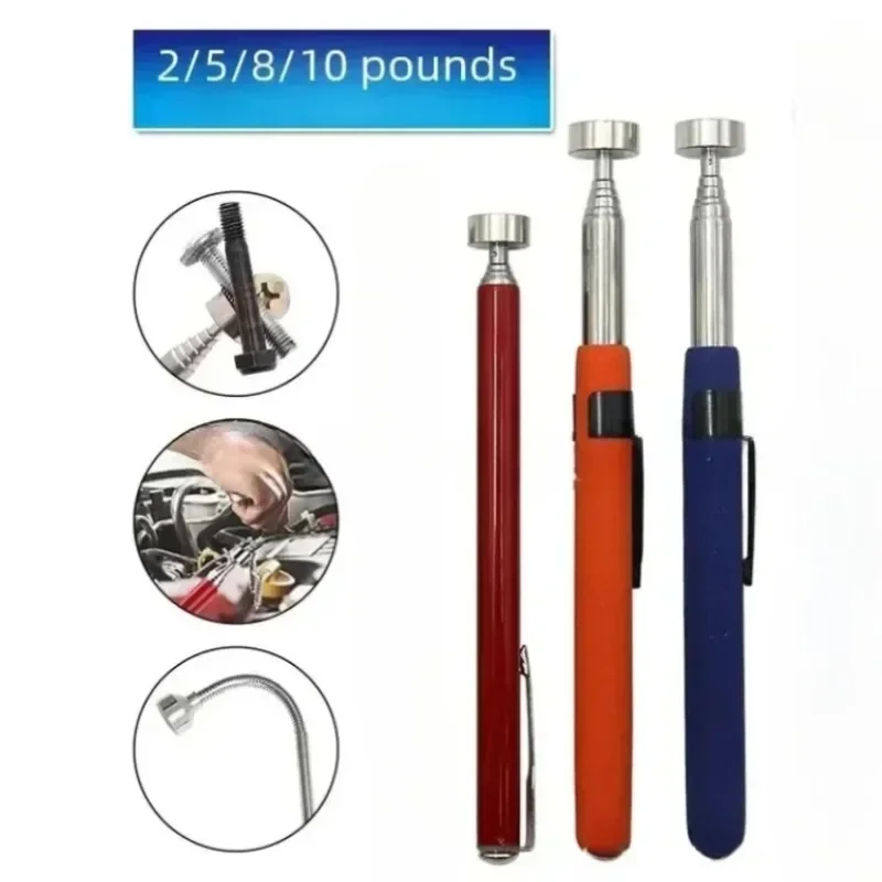 Magnetic Retractable Pickup Suction Iron Rod Portable Multifunctional Extractor Pen Clip Automotive Repair Tools