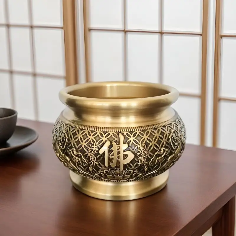 Copper Lotus Incense Burner for Home Use, Indoor Sandalwood Incense Burner, Air Purifier, Altar Offering, Buddhist Incense.