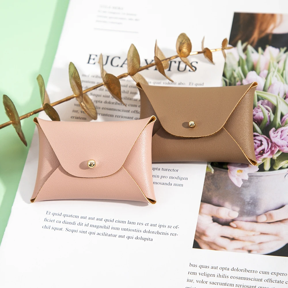 10Pcs 7*5cm Mini Wedding Favor Gift Packaging Pouches Jewelry Necklace Pu Leather DIY Rivet Pouch Brooch Earrings Storage Bag