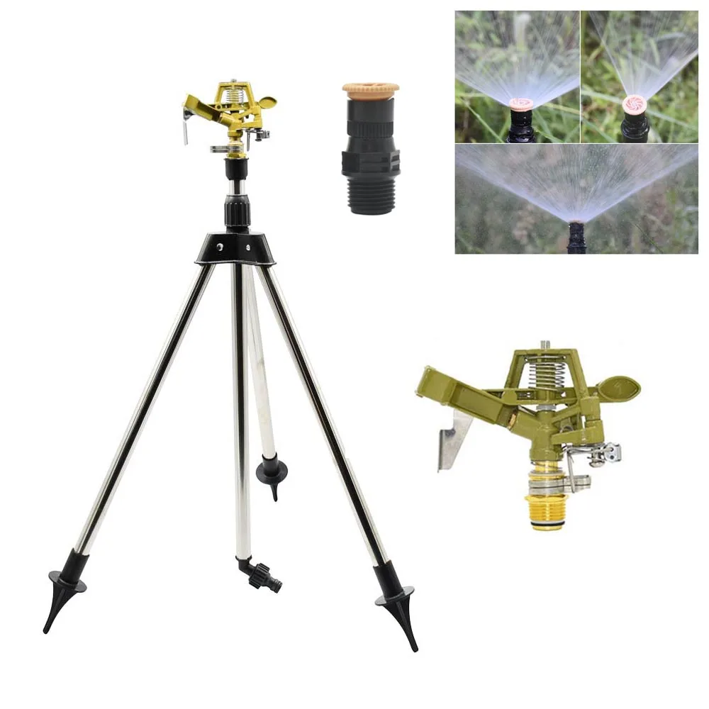 

Automatic Rotating Sprinkler with Metal Structure Support Garden Irrigation Watering Tripod Bracket Watering Irrigation Tool