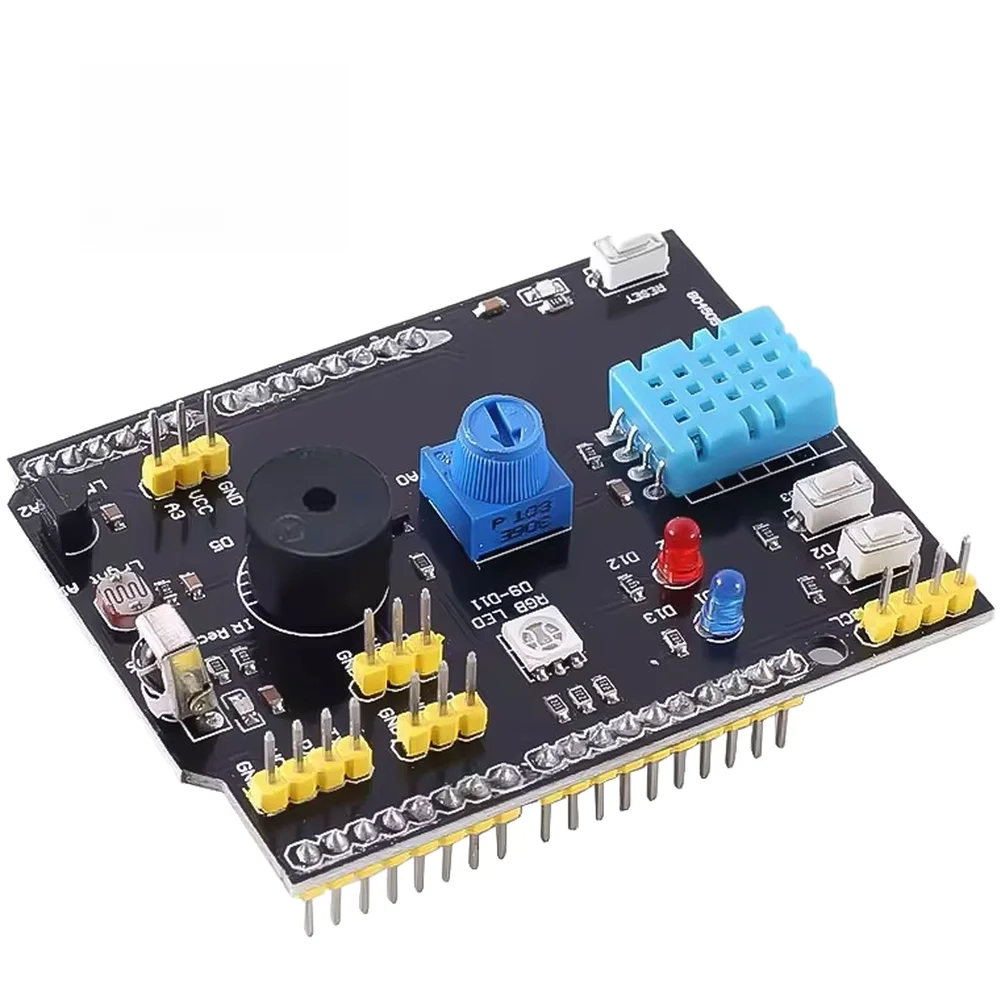 9-in-1 Multifunctional Expansion Board With Humidity Sensor LM35 Sensors Buzzer Instrument Parts Accessories