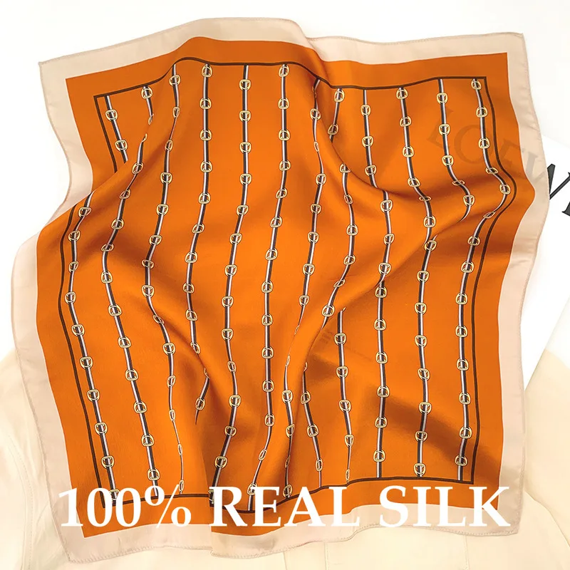 

100% натуральный шелковый шарф для женщин, роскошный дизайн, платок для волос, весна-лето, шаль, квадратные шарфы, шейный платок Echarpes Bufanda
