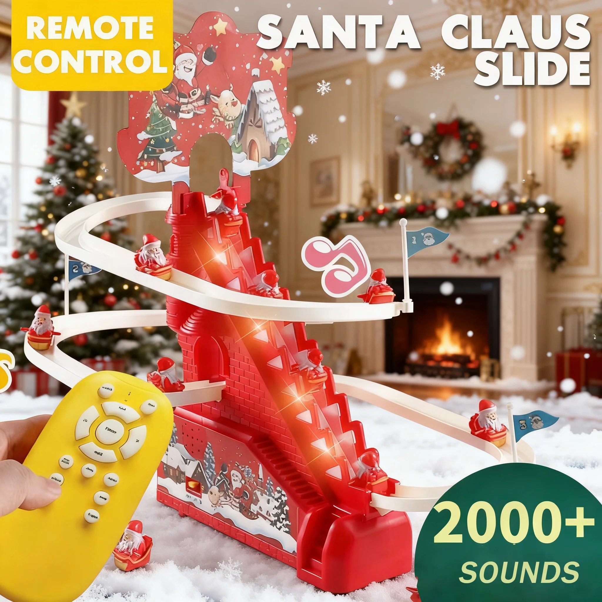 Electric Climbing Ladder Santa Claus Toy Automatic Moving Xmas Decor for Christmas Party Shelf Bedroom Office Gift