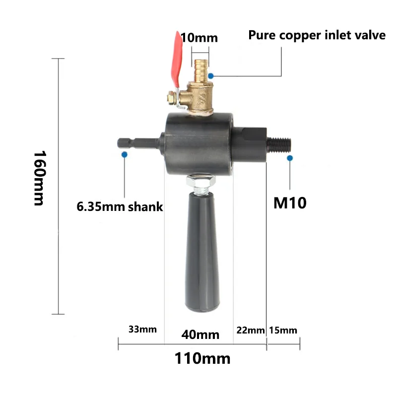 Imagem -03 - Hex Shank Water Injection Adapter Diamond Core Bit M14 Thread Broca Buraco Saw Ferramentas de Injeção de Água Converter 4