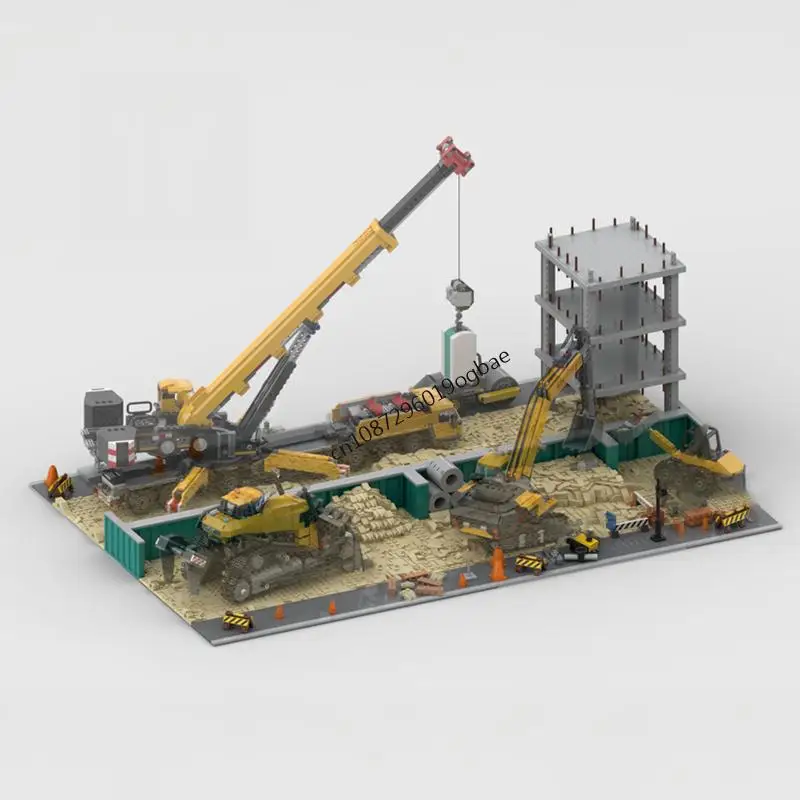 

Новинка, 3455 шт., хит продаж, вид на улицу, Moc, модульная модель строительной площадки, строительные блоки, креативные идеи «сделай сам», детские игрушки, подарки