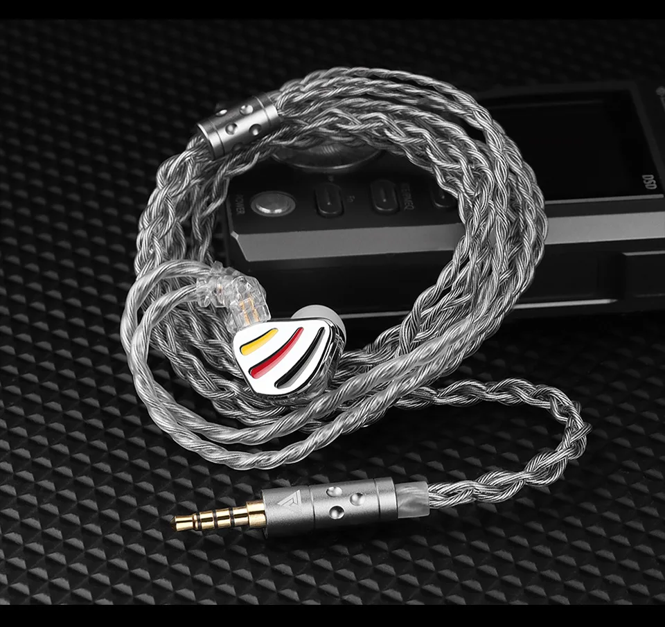 QKZ T7 Headphone upgrade cable 336 core silver plated 3.5mm plug 2PIN