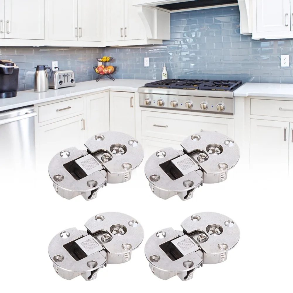 4pcs Concealed Semicircular Concealed Cabinet Hinge Zinc Alloy Adjustable Flap Door Hinge Folding Door Hinge Desks